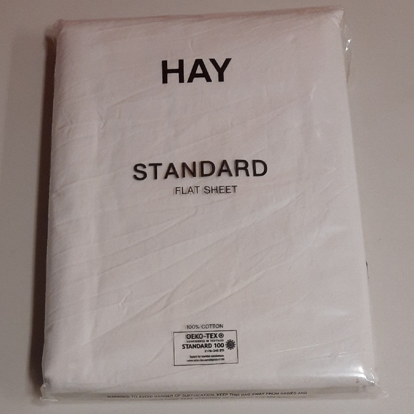 Hay Standard Flat Sheet NWT US Full/Queen 100% Cotton Made in Turkey Light Grey - Picture 1 of 5